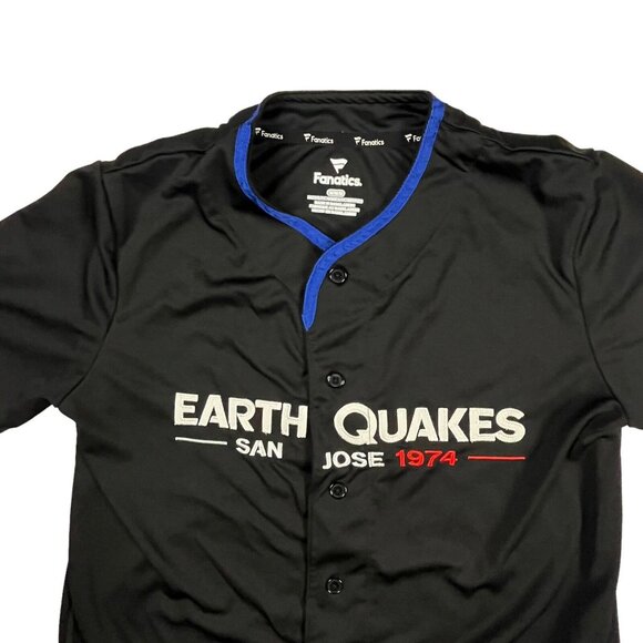 Fanatics San Jose Earthquakes Mens Size M Jersey Quakes Fan Activewear Button - Picture 5 of 10